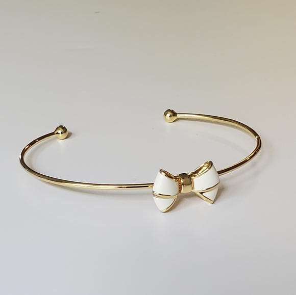 Ted Baker London Jewelry - Ted Baker WHITE Edene Enamel Bow Ultra Fine Cuff